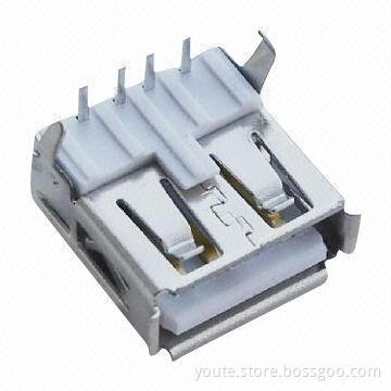 USB Connector, A/F 90 Degrees DIP 2.0, 1,500 Cycles Life Test